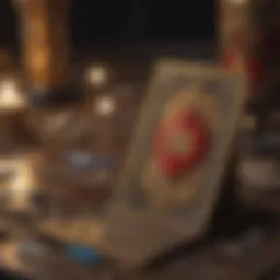 Tarot cards spread depicting romantic symbols