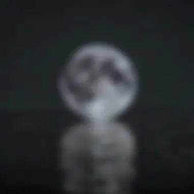 A close-up of a glowing moon reflecting on water