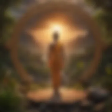 Symbol of Spiritual Growth through the Maha Mrityunjaya Mantra A tranquil landscape symbolizing spiritual growth and the transformative power of the Maha Mrityunjaya Mantra.
