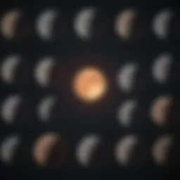 Artistic representation of the lunar phases