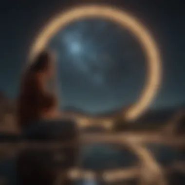 Reflection and Connection to the Cosmos A person contemplating under a starry sky