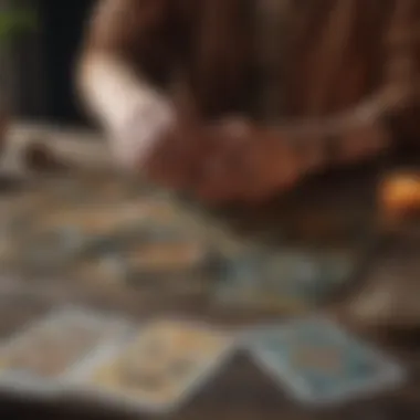 Intuitive Tarot Interpretation A person engaging in intuitive tarot card reading