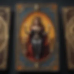 Detailed illustration of a tarot card deck showcasing various cards and their artistic designs