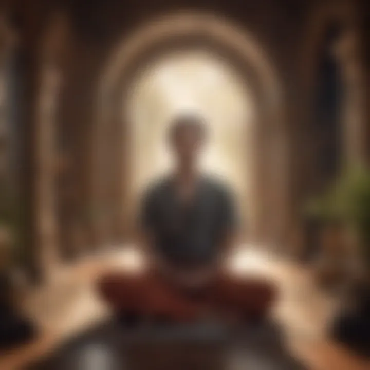 An individual meditating to access the Akashic Records