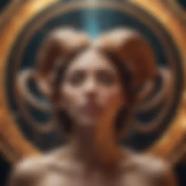 A vibrant illustration representing the dynamic energy of Aries rising.
