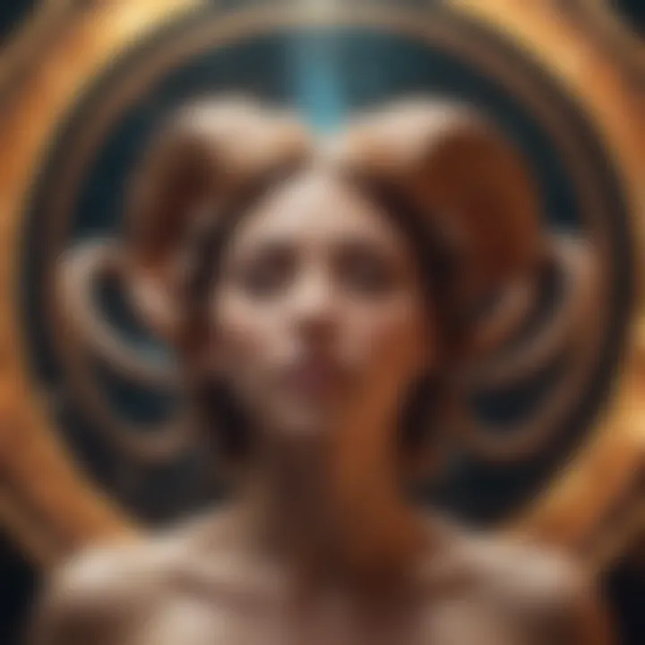 A vibrant illustration representing the dynamic energy of Aries rising.