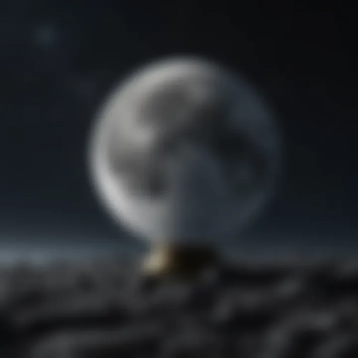 Night sky with a prominent moon phase