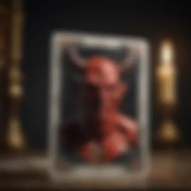 Artistic depiction of the Devil card in an upright position, emphasizing its core meanings