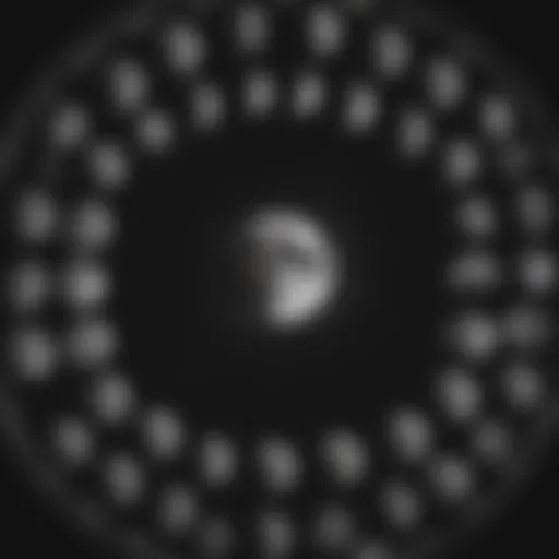 Phases of the Moon in a Circular Pattern