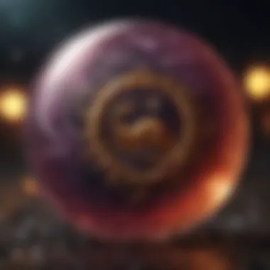 Scorpio moon sign symbol surrounded by deep cosmic colors