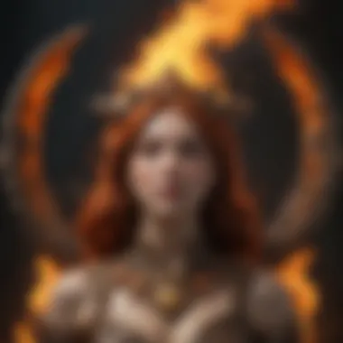 Dynamic illustration of the fire element embodied by Aries