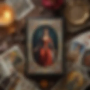 The Artistry and Symbolism of Tarot Decks An open tarot deck with cards fanned out, showcasing their artistry
