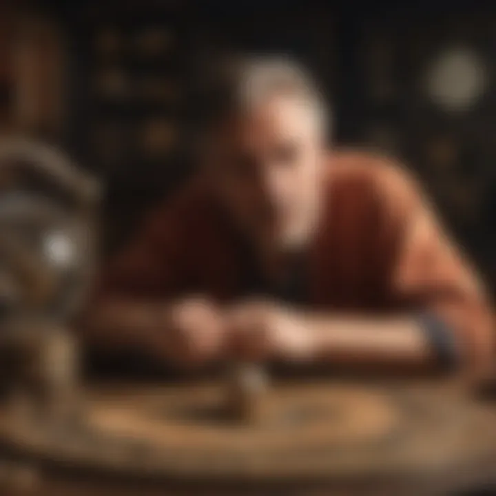 Astrologer contemplating celestial movements