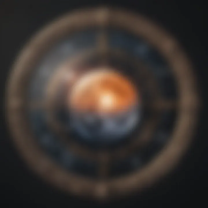 Astrological chart highlighting the moon's position
