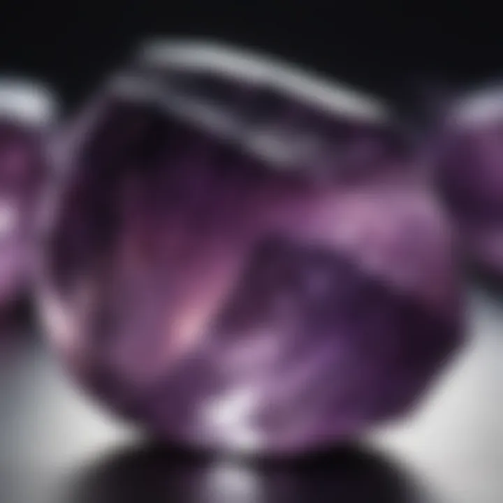 Close-up of a vibrant amethyst stone with soft lighting