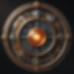 Astrological chart with celestial symbols