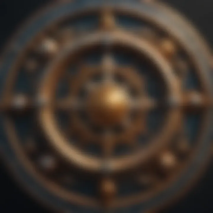 An intricate depiction of astrological symbols intertwined with celestial elements