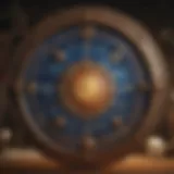 Astrological chart depicting zodiac signs and celestial bodies
