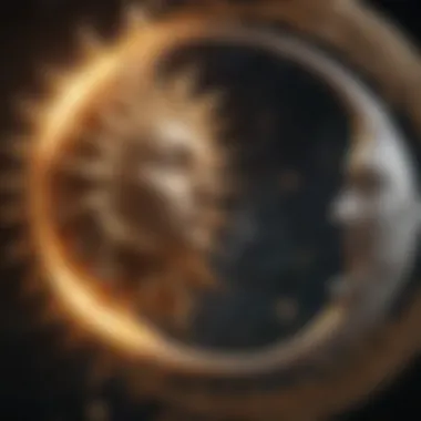 Celestial bodies representing sun and moon in astrology
